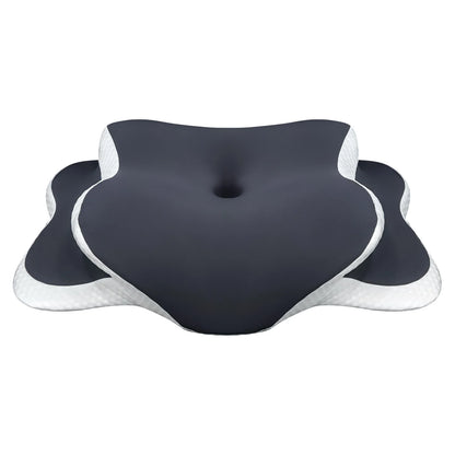 Oreiller cervical papillon en mousse à mémoire de forme, coloris gris foncé
